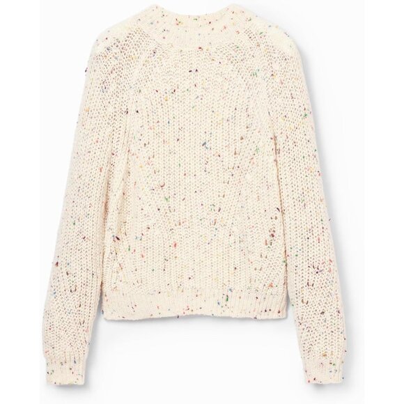 Women's White Thick Gauge Knit Pullover Large Acrylic Polyamide Polyester - Picture 3 of 7